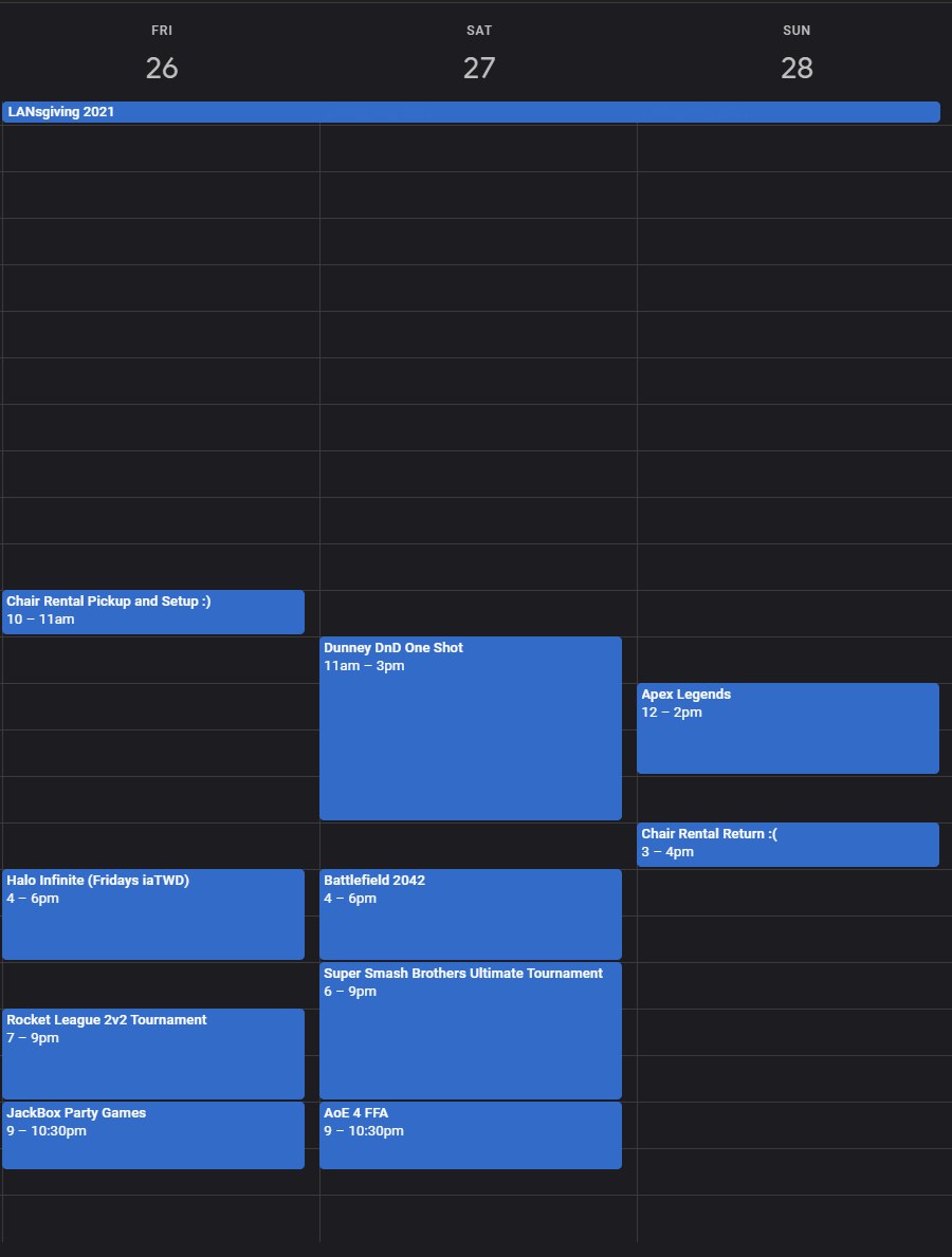 LANsgiving 2021! (Update: Schedule Posted) — image 2